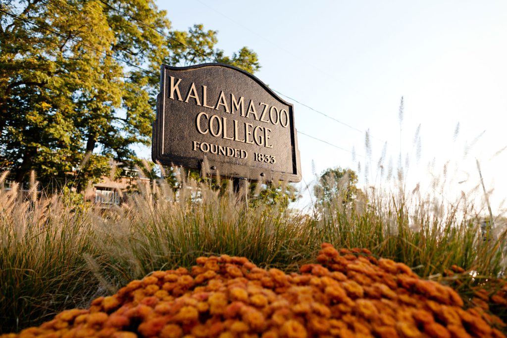 Kalamazoo College placard.