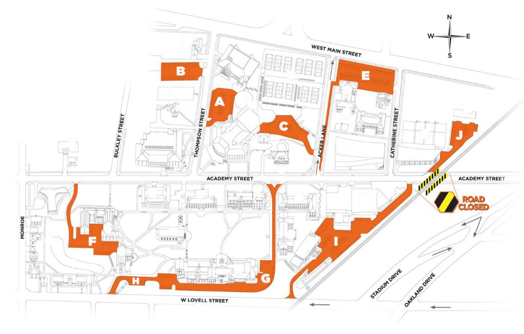 main campus parking map.